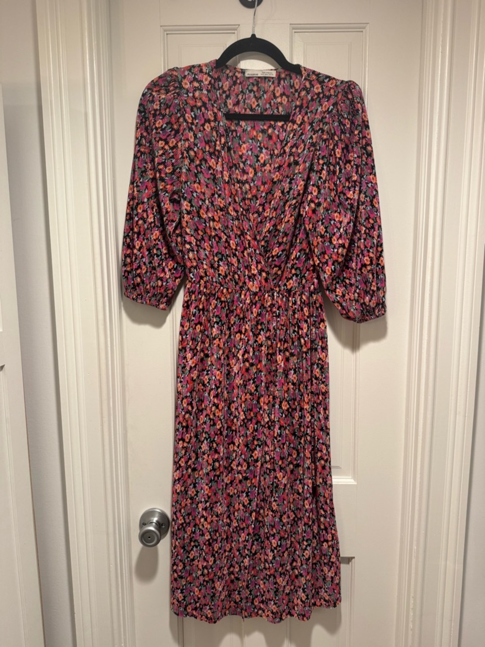 Pull&Bear Pink Floral Midi Wrap Dress